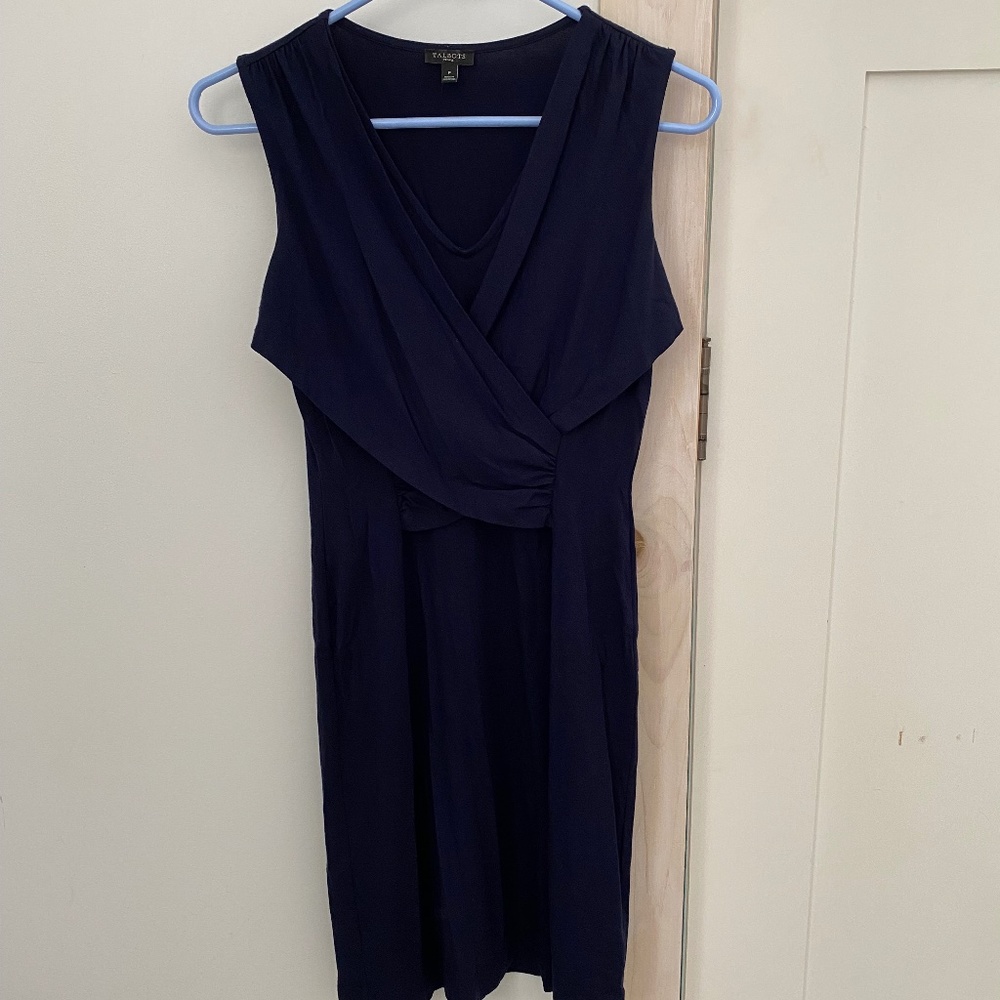 Talbots Petites Navy Wrap Front Dress Sz. XS P